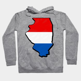 Red, White, and Blue Illinois Outline Hoodie